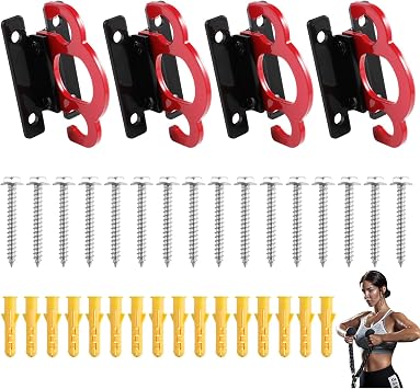 Resistance Band Wall Anchors Gym Wall Anchor System Versatile Space-Saving Solution with Resistance Band Bar and Wall Anchors for Home Gym Workouts Strength Training