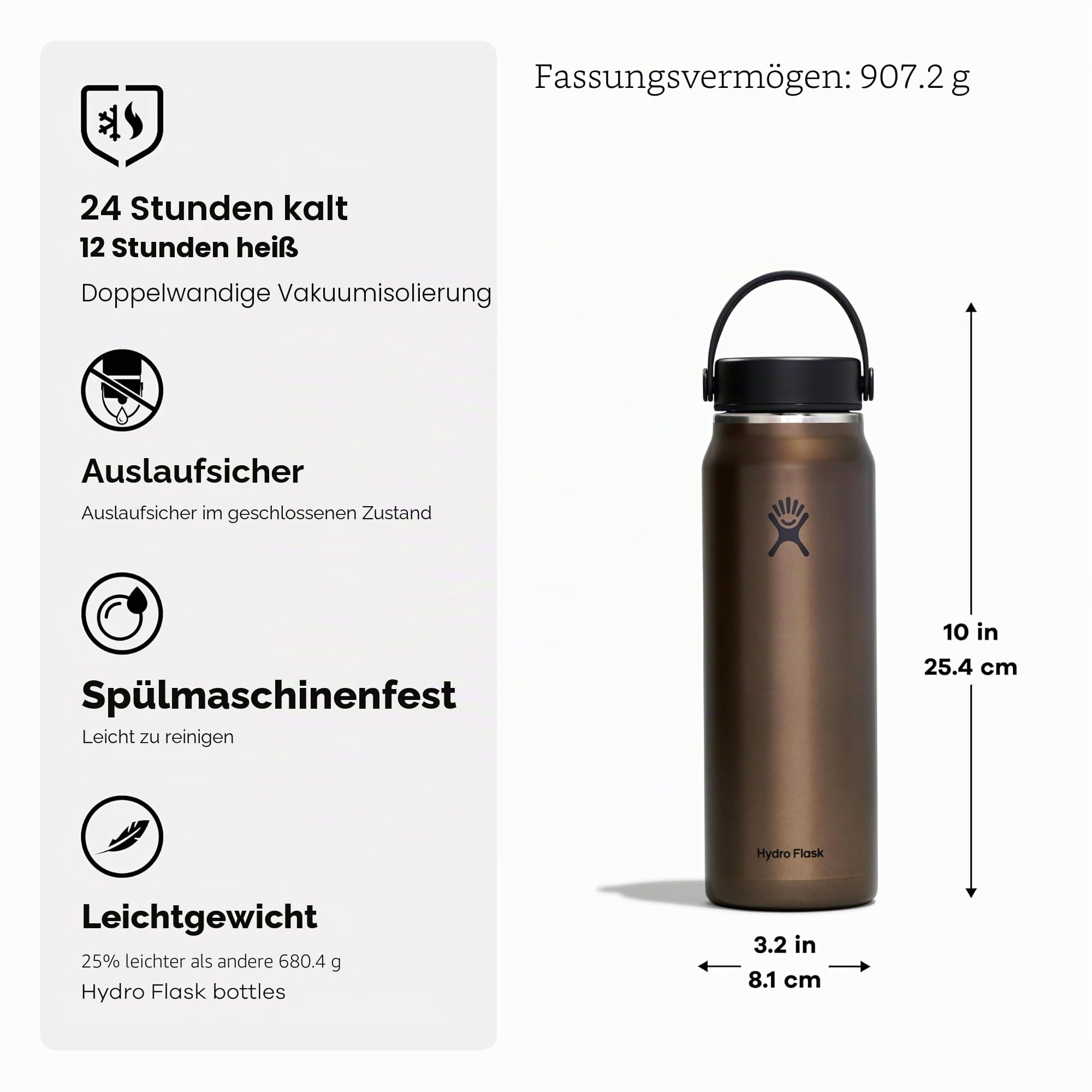 Hydro Flask 907.2 g Lightweight Wide Flex Cap Quartz