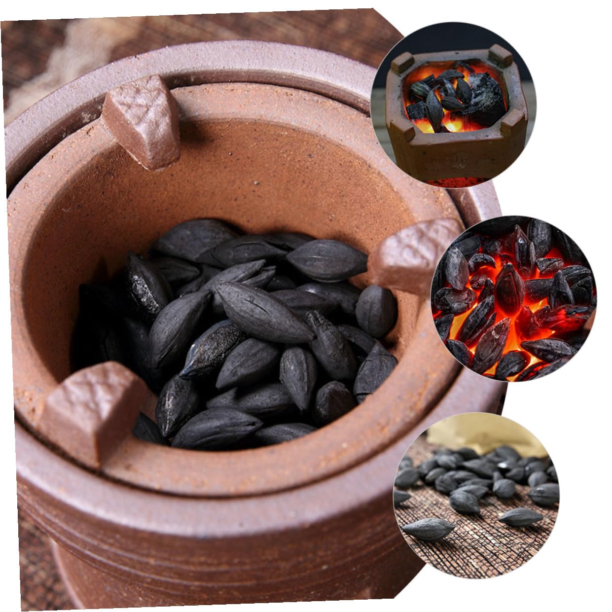 Carbone da Griglia 1 Sacchetto 500g in Legno D'olivo Nero | Uso Versatile, Semplice da Usare, per Sauna e Condizioni Meteorologiche Varie