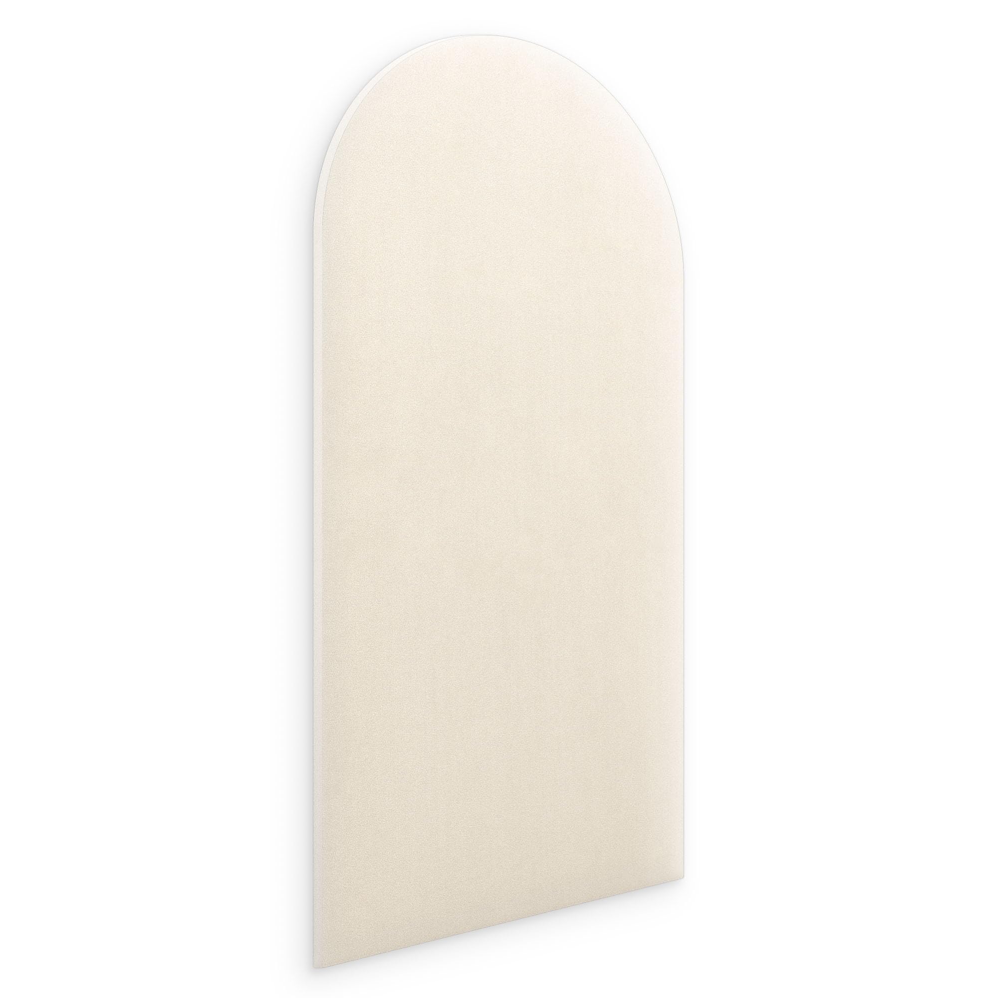 murando - Wall cushion as a headboard for a bed Oval Velvet Premium 60x30 cm - Padded wall panel wall decoration for bedroom living room children's room - cream