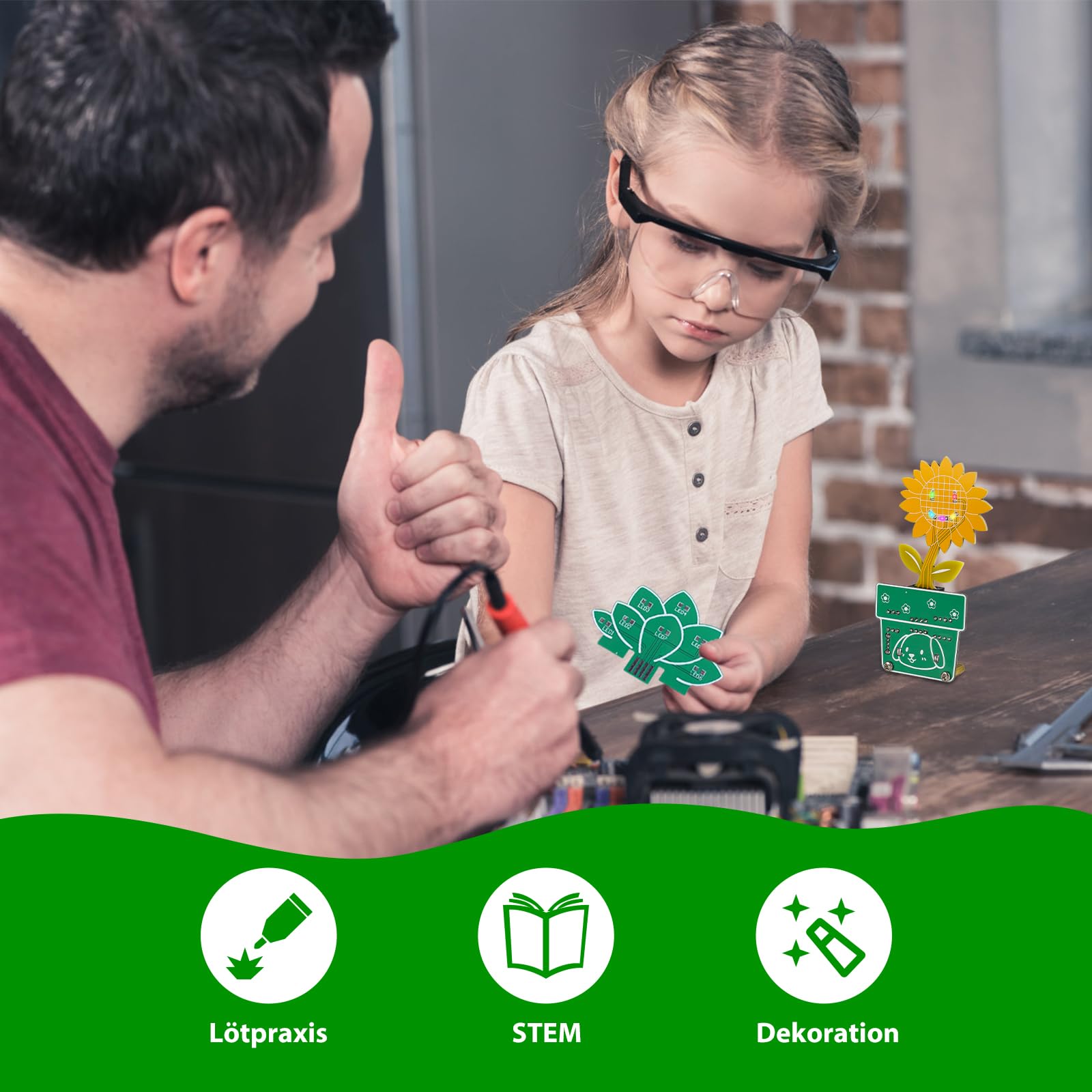 DIY Pflanzenkübel Löt Set, 3D-Lötübungsprojekte, Schreibtischdeko, ideal für STEM-Bildung und Elektroniklernen, Weihnachten Präsent für Familie und Freunde zu Ostern