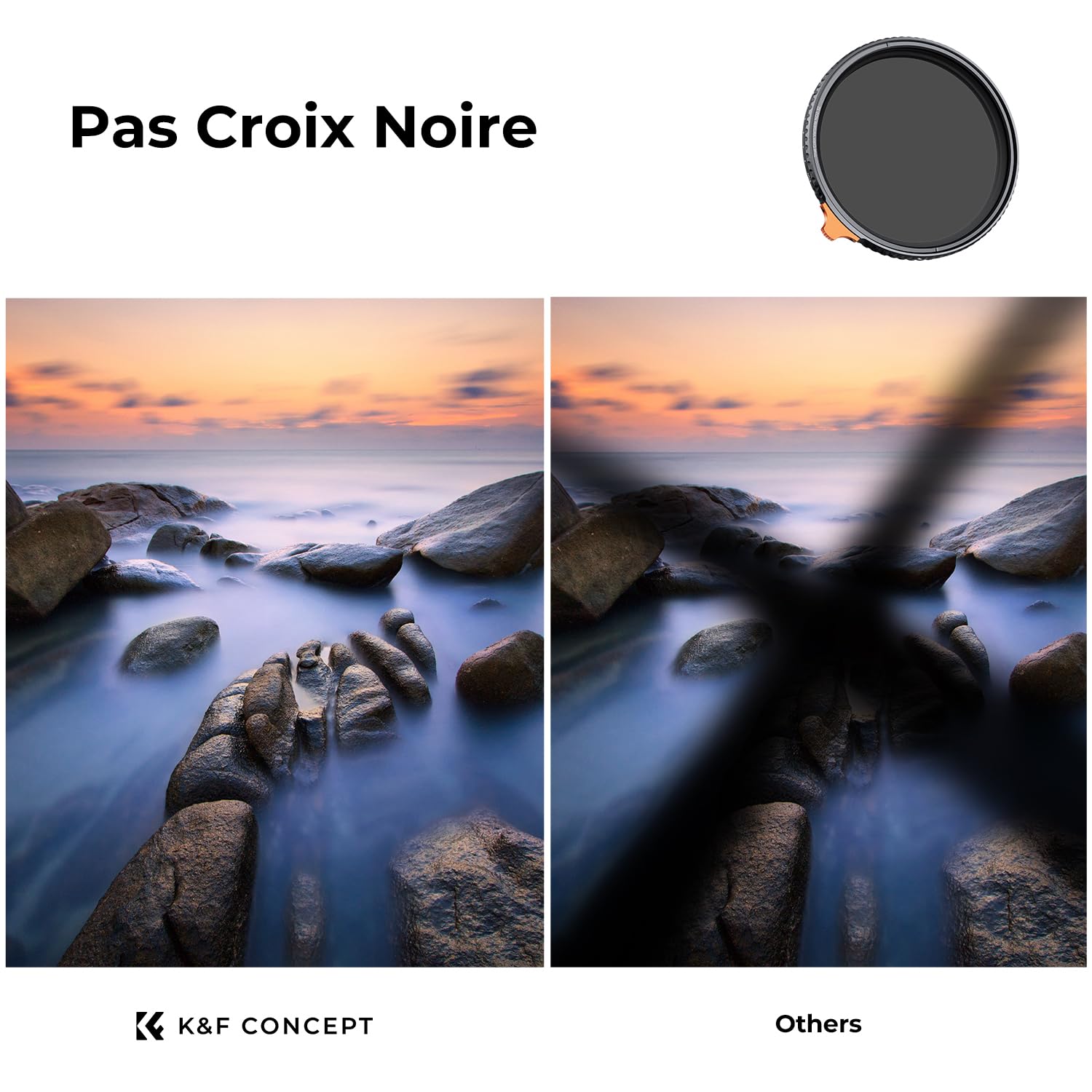 K&F CONCEPT Filtre 77mm ND2-32 Variable 1-5 Stops True Color Aucune Déformation des Couleurs Pas Croix Noire pour Objectif Appareil Photo