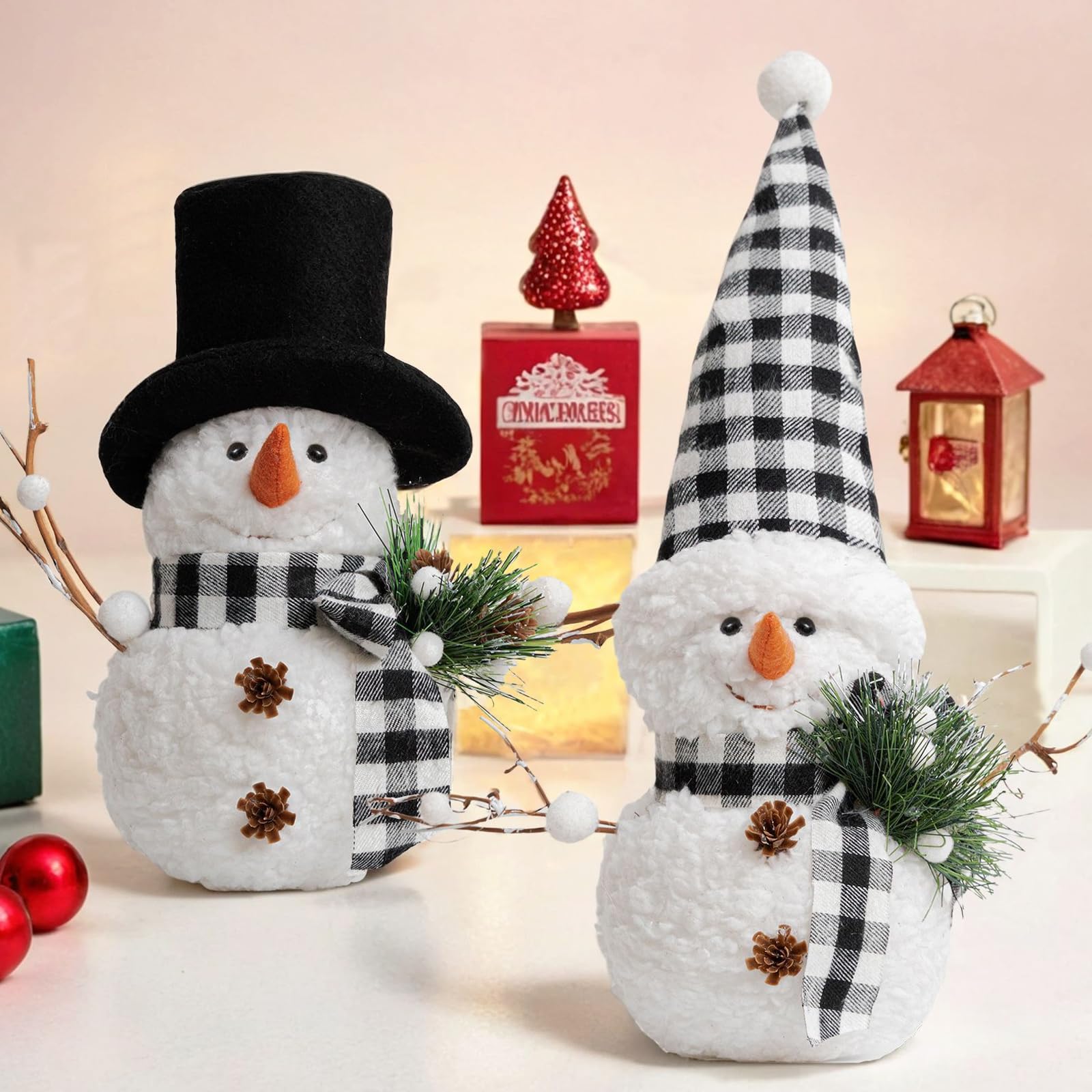 Housoutil 2 Decorazioni Luminose Pupazzo Di Neve – Luce Notturna LED A Forma Di Pupazzo Di Neve – Alimentazione USB – Per Natale, Camera Da Letto, Ufficio
