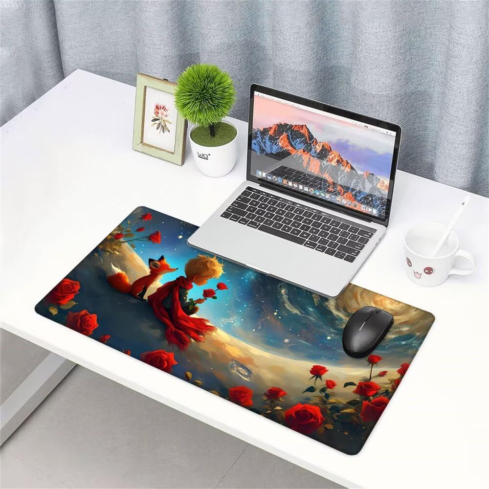 Alfombrilla de Mouse para Juegos, Blu, XXL, Antideslizante, Impermeable, Diseño de Ragazzo, Extendido, Grande, 1200x600x3mm, para PC, Laptop, Ufficio, Famiglia d-812
