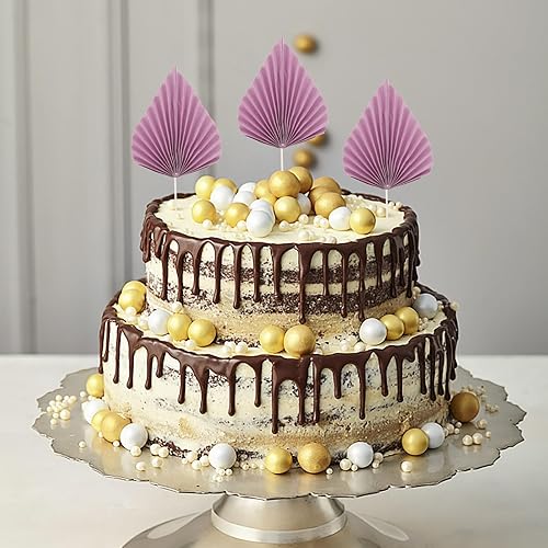 Miniatura 6 de Didiseaon 10 piezas de hojas de palmera para tartas de papel de hoja de palma, insertos de pastel Monstera para Hawaii, Aloha, selva, verano, boda,