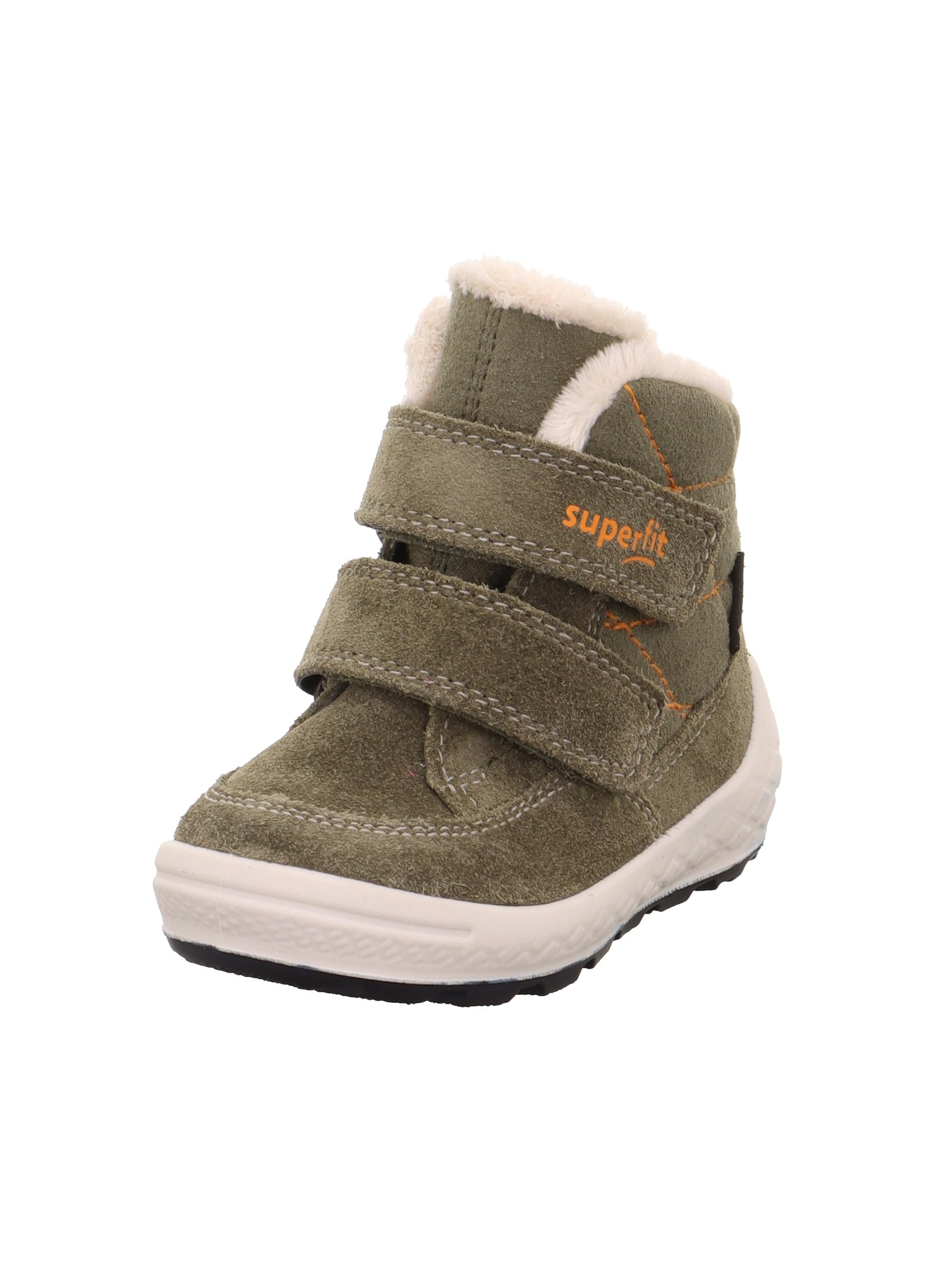 Superfit Baby Boys GROOVY warm gefütterte Gore-Tex Stiefel, GRÜN/ORANGE 7000