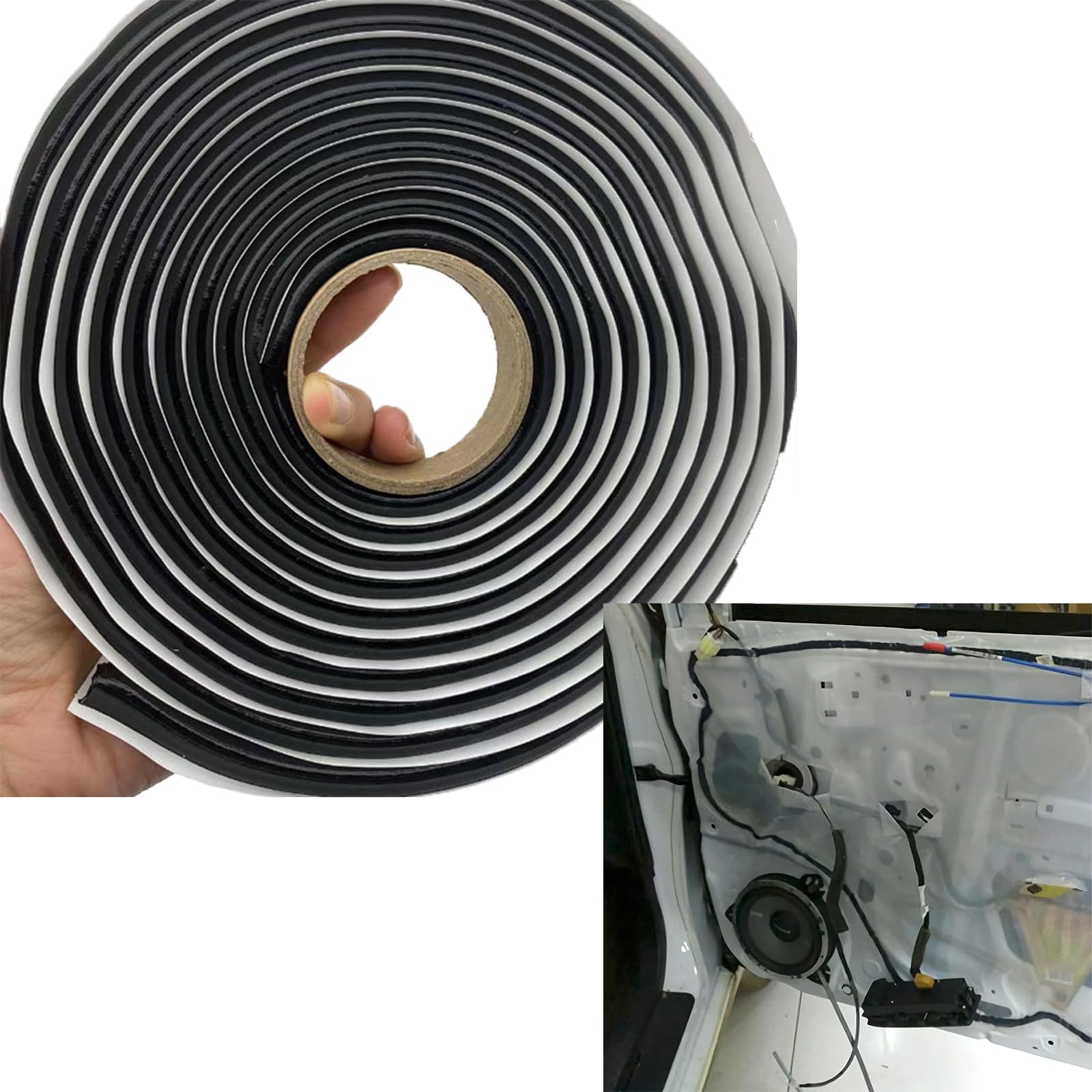 Amazleer Ruban Butyle Joint Mastic d'Etanchéité en Cordon Préformé, 9mm x 4m, Noir