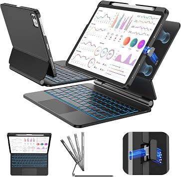 SIBEITU Magnetic Keyboard Case for iPad Pro 11 Inch M5 2025 /M4 2024, Black