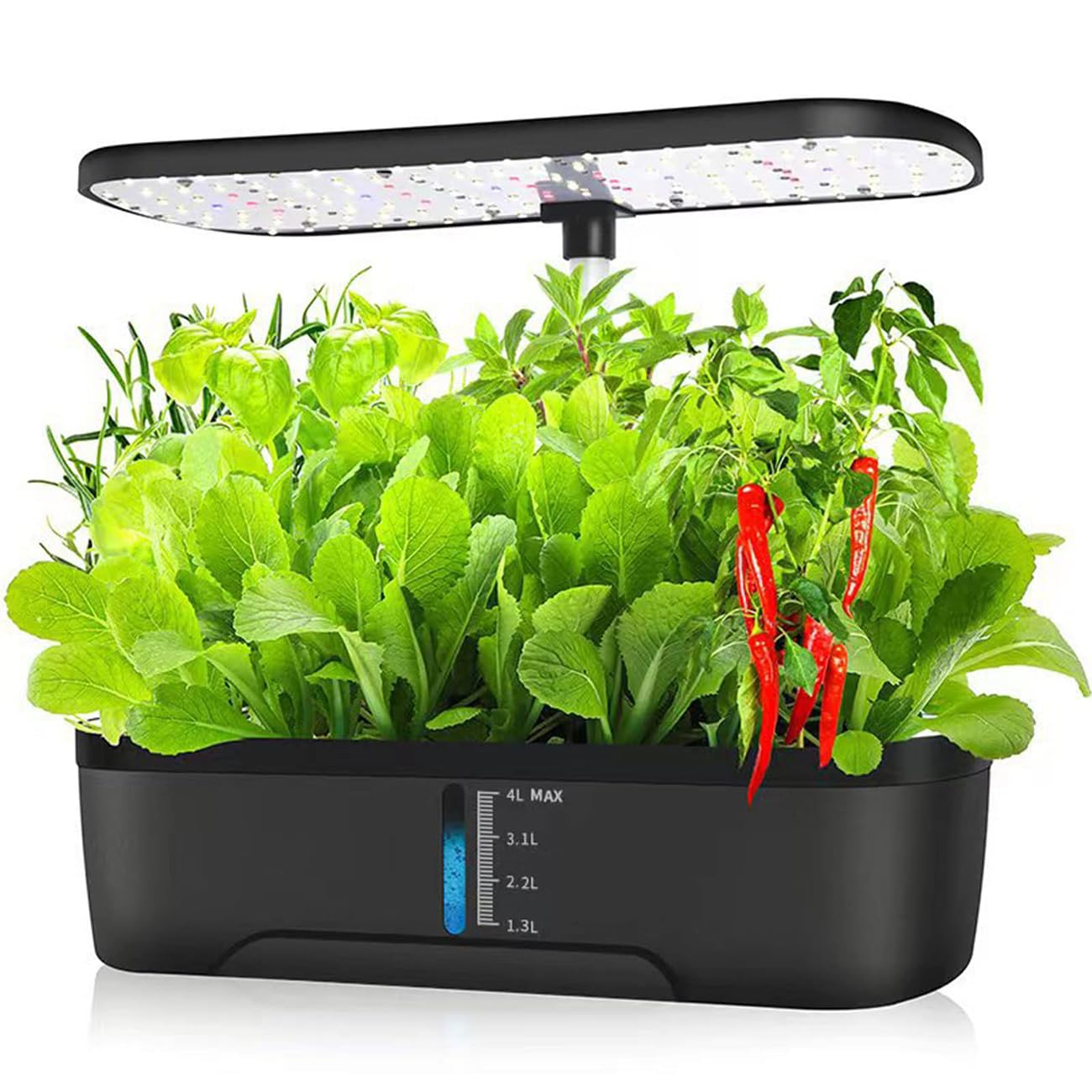 FAcoLL 12Pods Hydroponics Growing System, Indoor Herb Garden Kit with 20W LED Grow Light, Smart Garden Planter, Height Adjustable & Auto Timer, for Home Garden Office black
