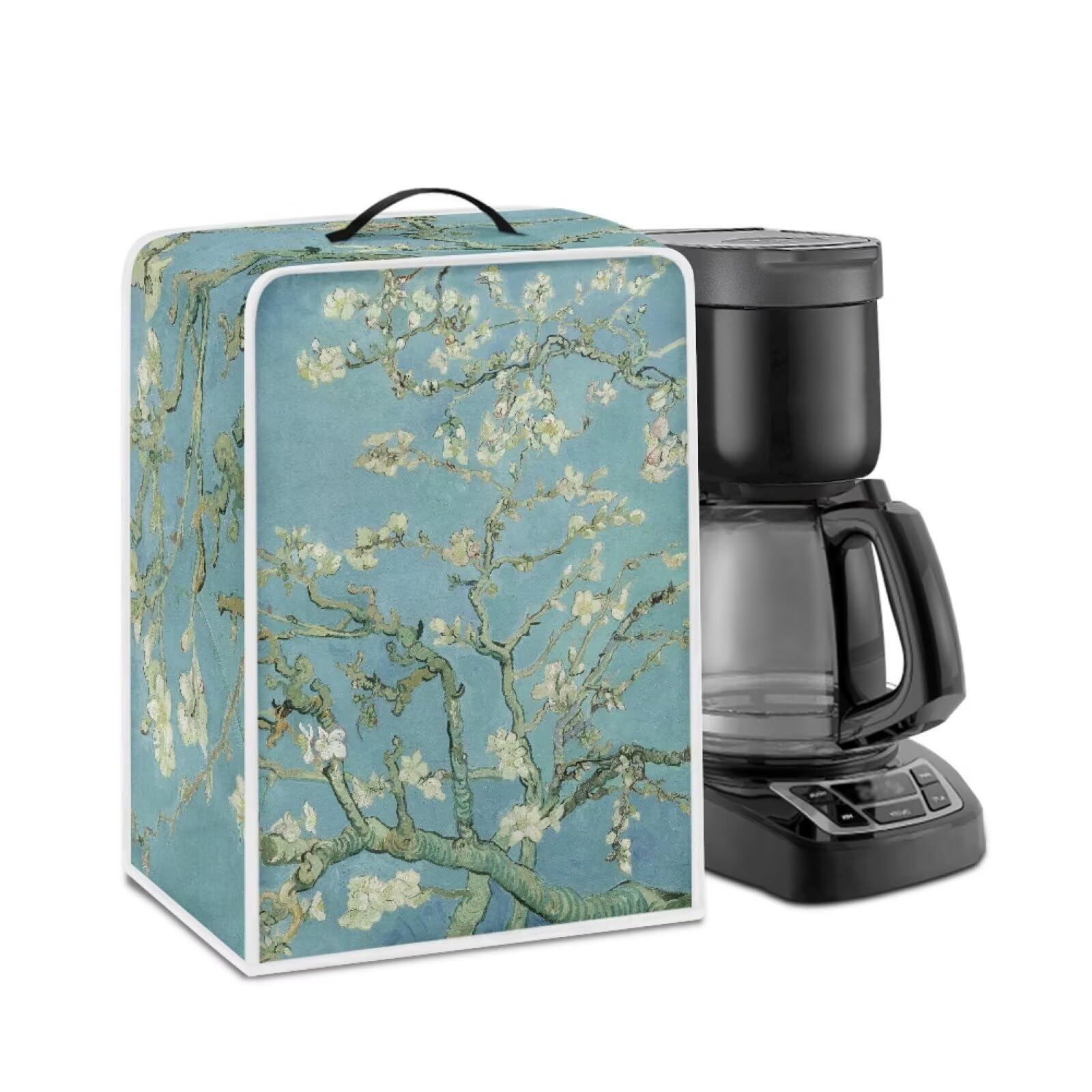 Coffee Machines Covers - Dust Resistant Protective Covers For Coffee Makers, Blender, Mixer, Juice Machine - Dust Proof, Washable Almond Blossoming Green