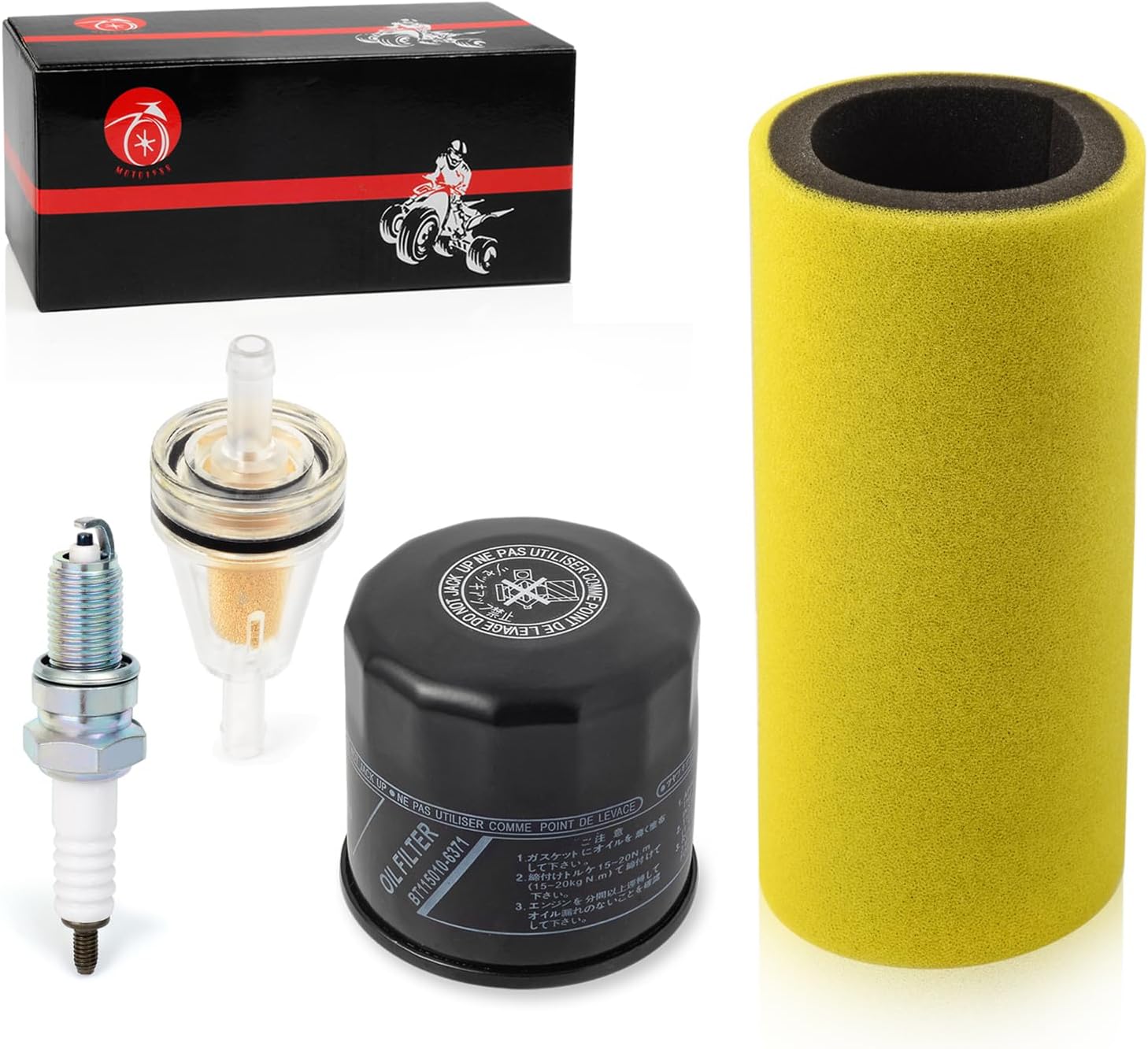 MOTO1988 Air Filter Foam & Oil Filter & Spark Plug For Yamaha Rhino 450 YXR450 2006-2009 Rhino 660 YXR660 2004-2007 Foam Filter Is Pre-oiled