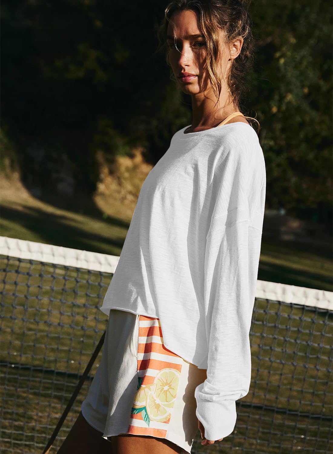 Women's Open Back Workout Crop Top Long Sleeve Casual Athletic Shirts Yoga Tee - Image 5