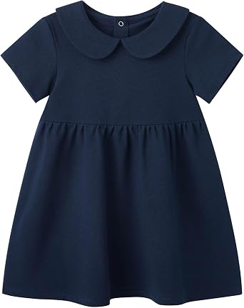 pureborn Baby Girl Dress Cotton Playwear Soild Color Dresses 0-6 Years