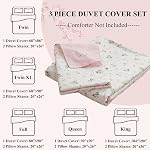 Floral Girls Duvet Cover Twin XL Cotton Pink Floral Duvet Cover Chic Garden Flower Bedding Sets Lightweight Soft Aesthetic Floral Comforter Cover 1 Twin XL Duvet Cover with 2 Pillowcases