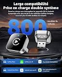 CarPlay Sans Fil Adapter, Android Auto Sans Fil 2-en-1, Mini Dongle USB-A/USB-C, Plug & Play, Connexion Automatique, WiFi Double Bande, Compatible iPhone & Android, pour Voitures dès 2016, Anthracite - 8