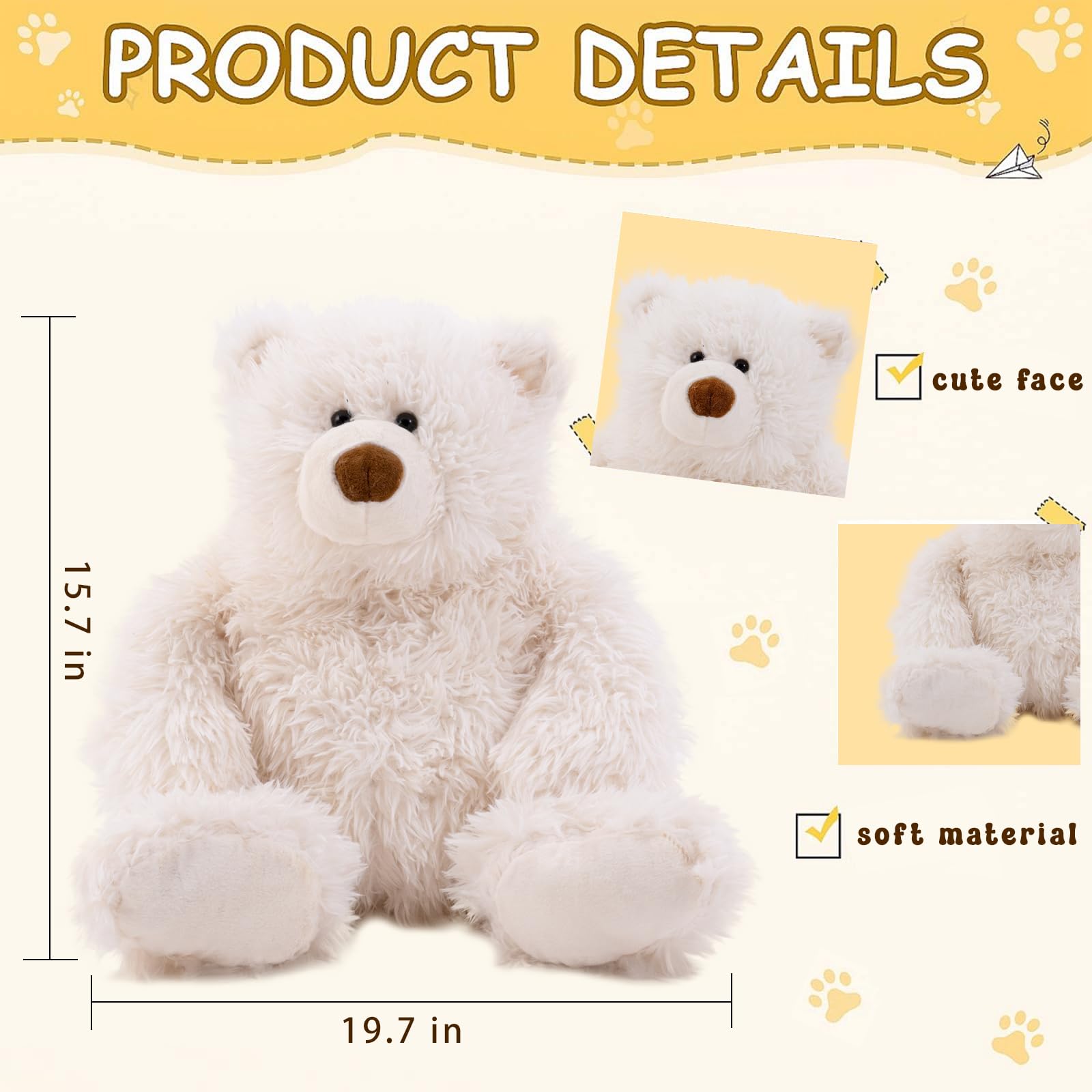 Amazon.com: GADXV 4.2 lbs Polar Bear Weighted Stuffed Animal 27in