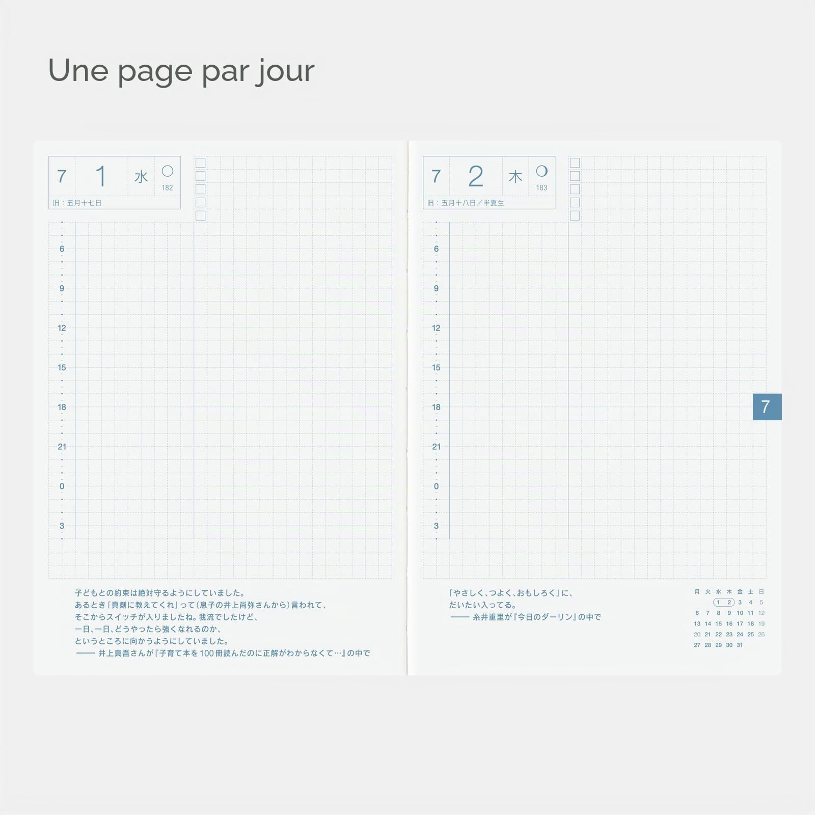 Hobonichi Techo 2026 Original Avec Books – A6, quotidien, 6 mois x 2 livres (Jan Start), japonais, planificateur