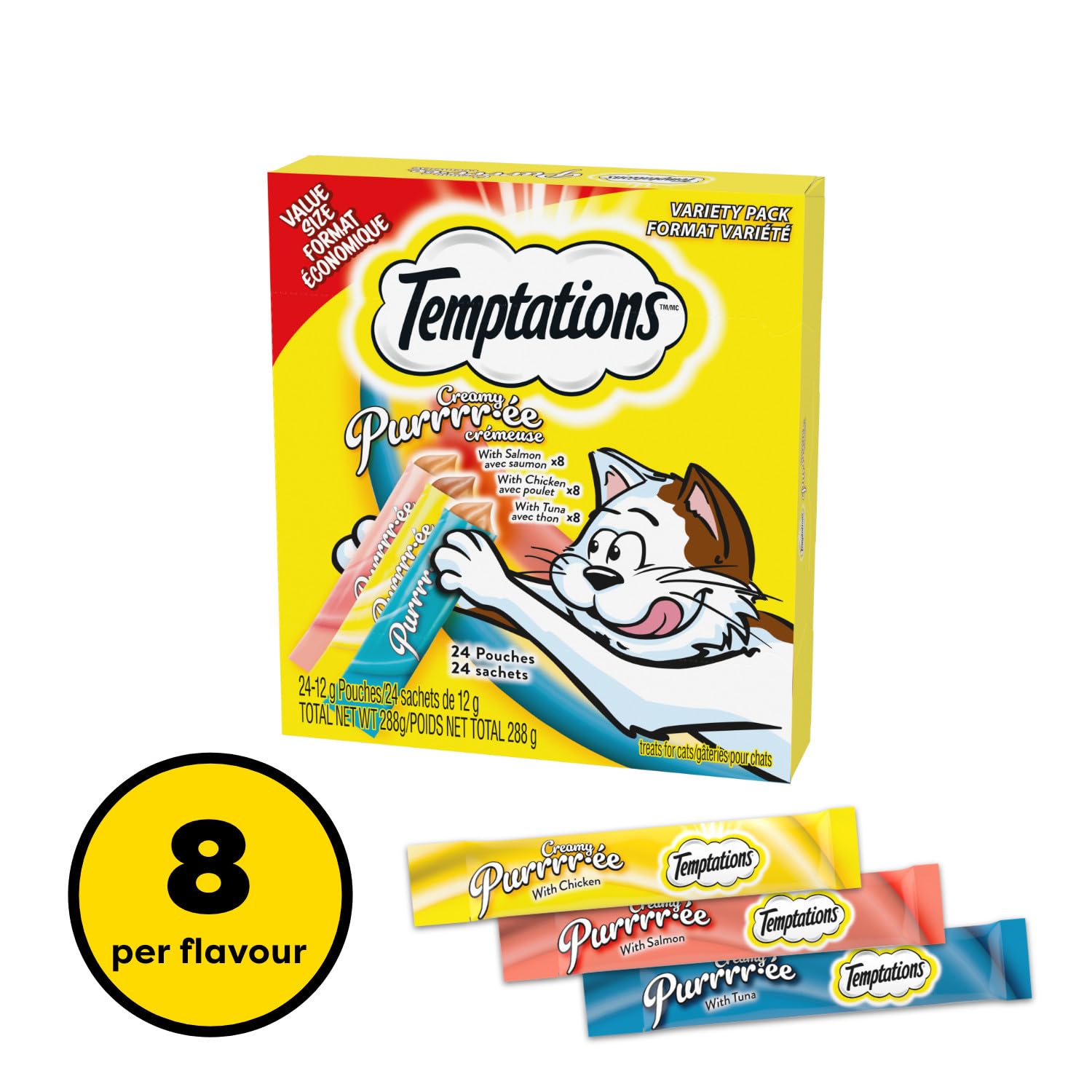 Temptations Creamy Puree Lickable Cat Treats Variety Pack