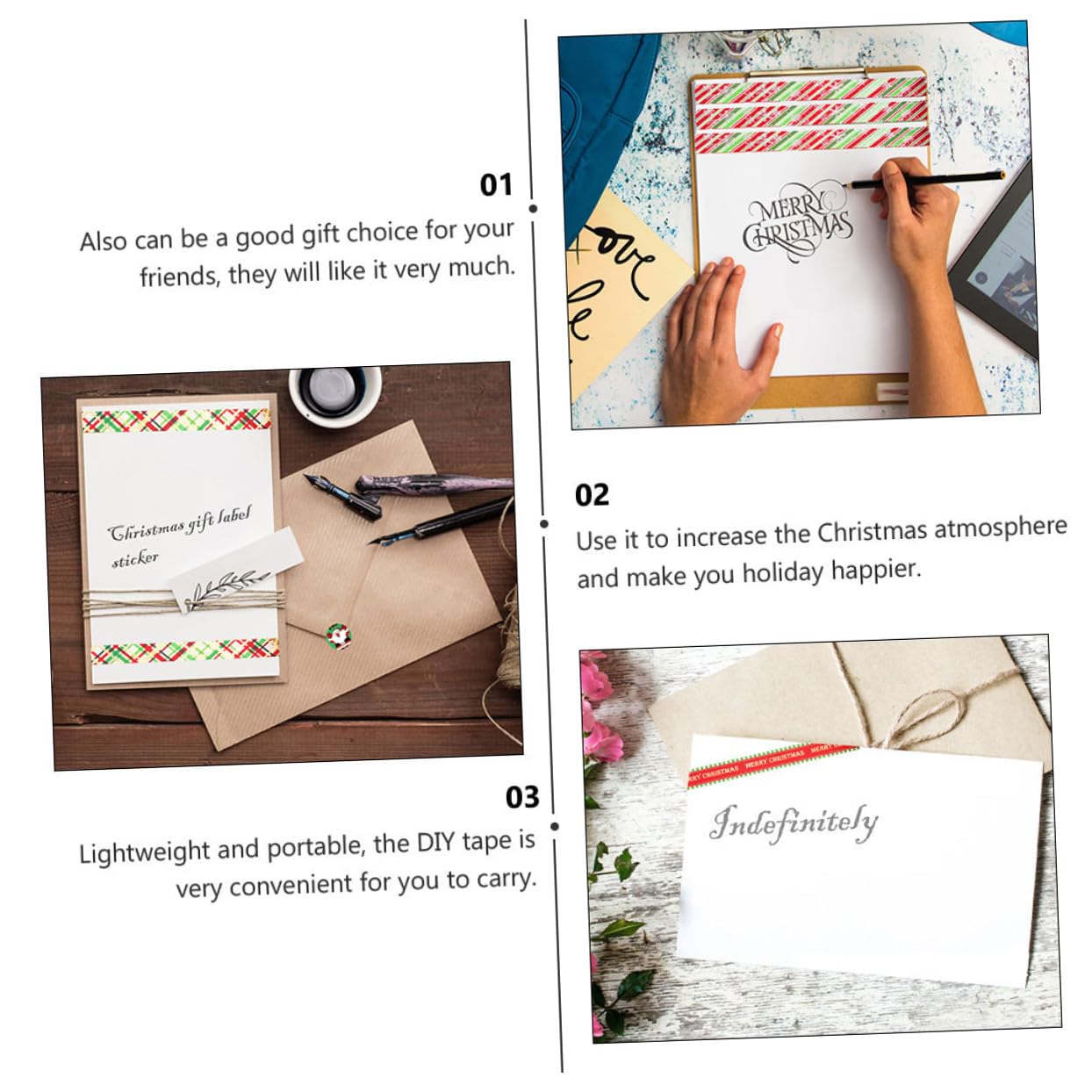 ABOOFAN 36rollos Cinta Washi Decorativa De Tema Navideño para Manualidades y Scrapbooking Diseño Creativo para Decoración Festiva
