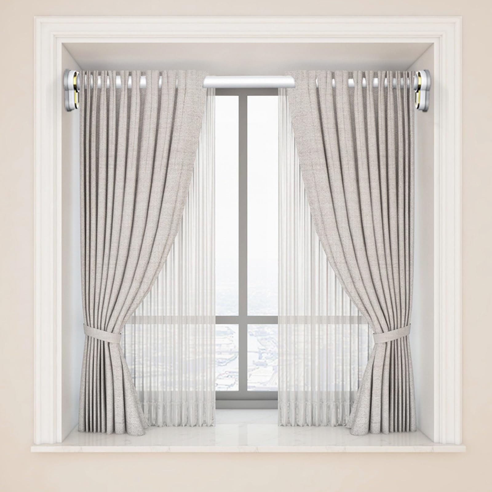 NoDrill Heavy Du ain Rods Teles tende oscuranti per finestre con supporto antiscivolo design facile da inserire per camera da letto e balcone (130250 cm)