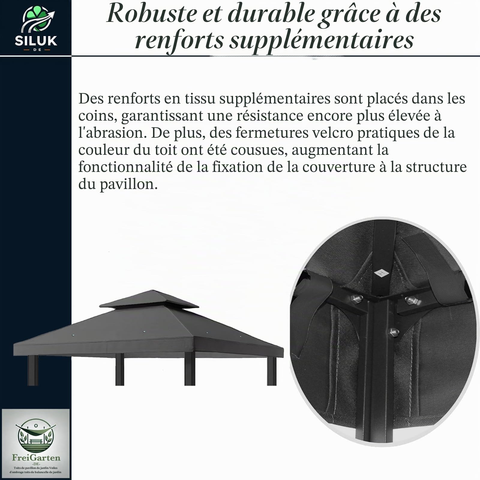 Modèle 2 Toit de rechange pour pavillon de jardin 3 x 3 m Étanche Matériau Panama en PVC, souple, 370 g/m², ultra résistant, modèle 1 (Anthracite)