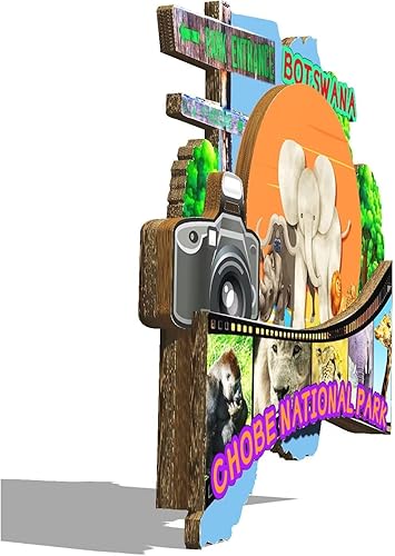 Miniatura 2 de Chobe National Park Botswana imán para nevera de madera 3D monumentos de viaje coleccionables recuerdos decoración hecha a mano - 2