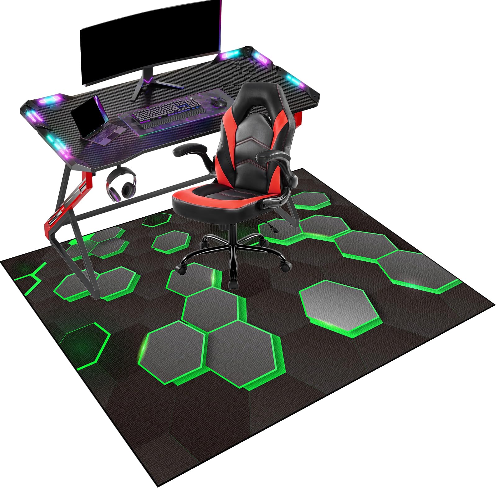 Fcenghox 713A Office Chair Mat For Hardwood Floor, Computer Gaming Chair Mat 130 X 150 Cmdesk Chair Mat For Low Pile Carpet Protector Chair Mat, Rolling Chair Mat, Multi-Purpose Floor Protector For Home Office