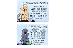 Afghan Hound Dog Magnetic Cooking & Baking Conversion Chart Magnets
