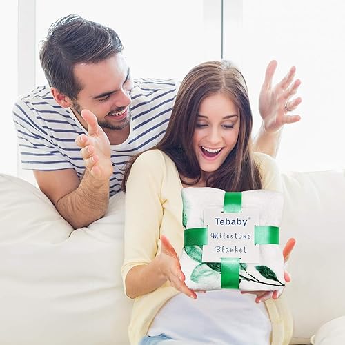 Miniatura 7 de Manta mensual de hitos para bebé, manta de mes recién nacido, unisex, neutra, regalo personalizado para ducha, decoración de habitación del bebé,