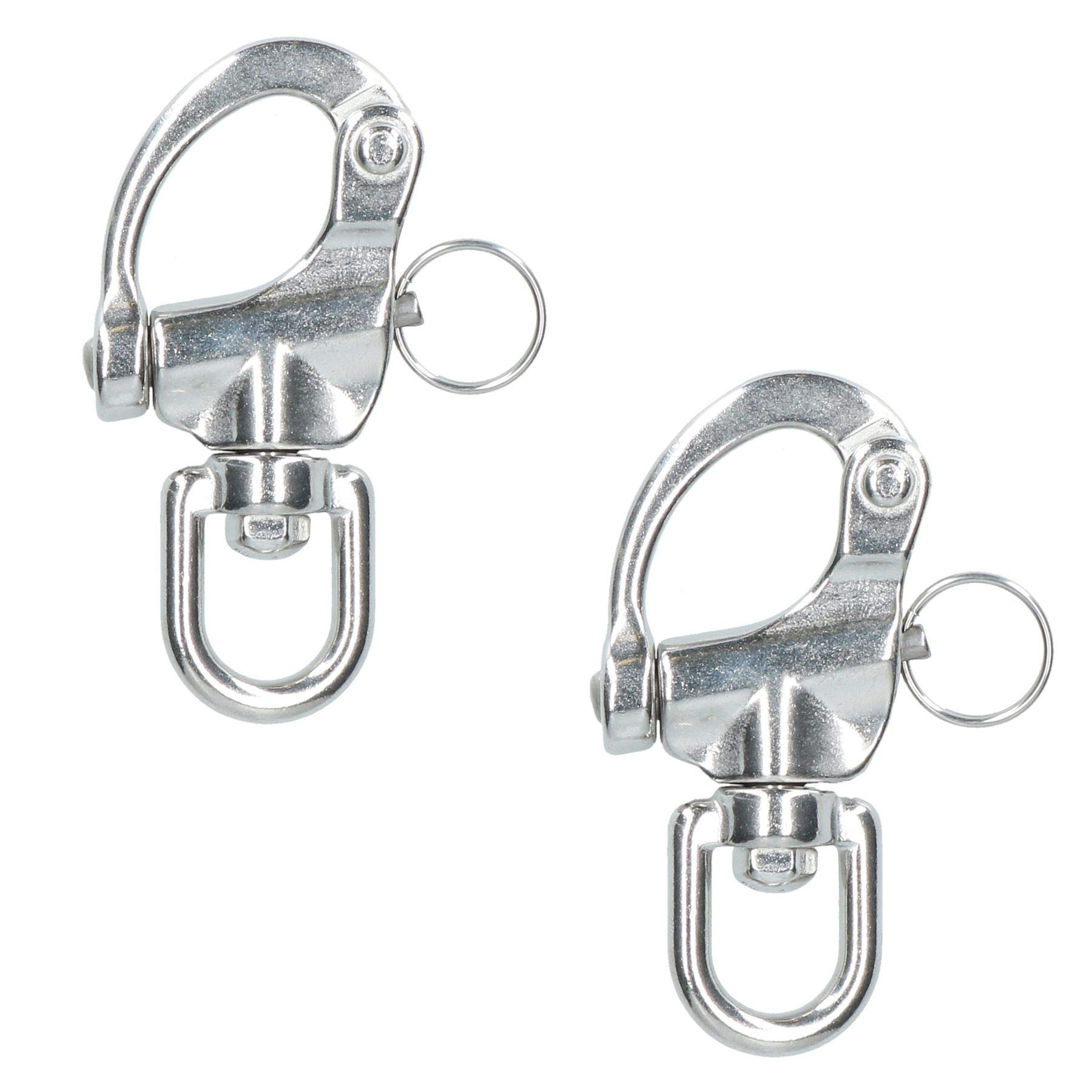 Snap Shackle Swivel Marine Grade 316 Stainless Steel Rigging Carabiner 2 PACK