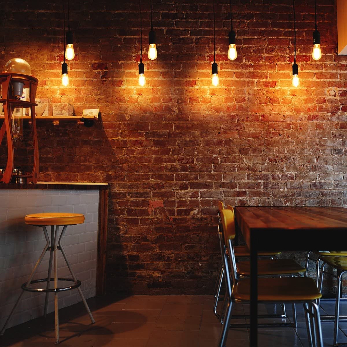NUODIFAN LED Edison Glühbirne E27, 6 x 8W Vintage Glühbirne Dimmbar LED Filament Birne Lampe Amber Glas (1000 Lumens, 2700K) Ideal für Dekorative
