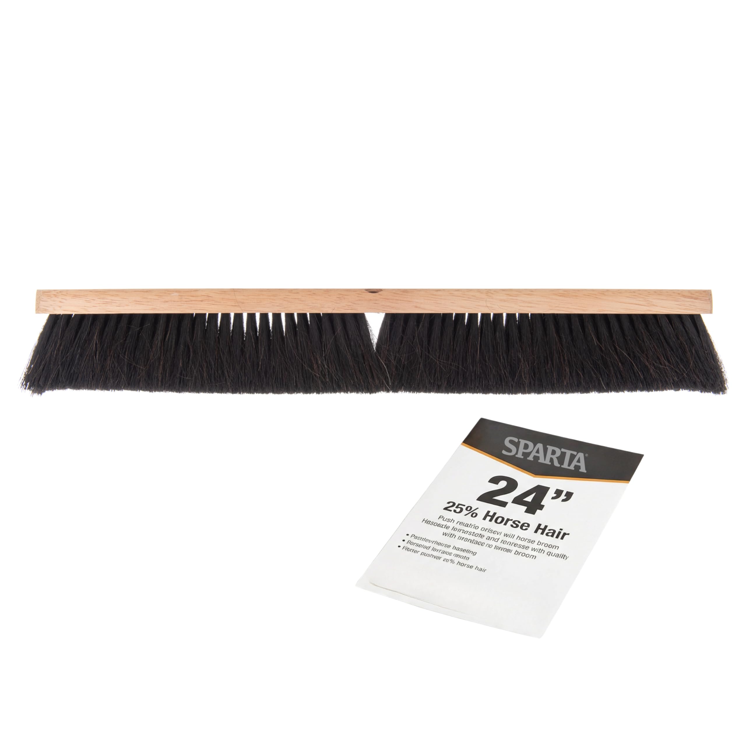 SPARTA Flo-Pac Horsehair Floor Sweep, Floor Brush for Cleaning, 24 Inches, Black
