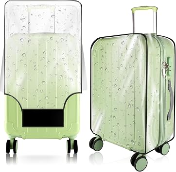 Thicken Clear Luggage Cover Protector, 24" PVC Luggage Covers for Suitcase Waterproof Dustproof Anti-scratch Travel Suitcase Covers Case for Wheeled Luggage