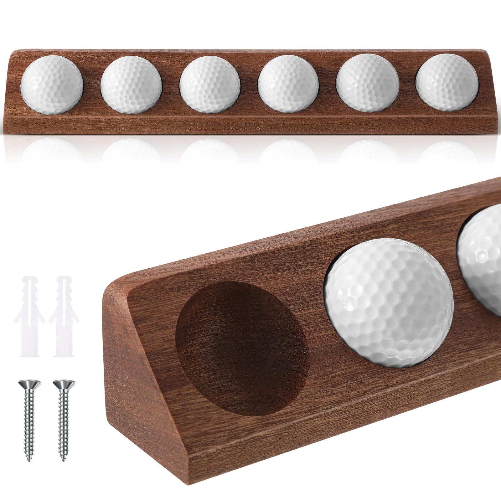 CroBlissful 1 Pack Golf Ball Display Case 1 Tier Wall Mounted Sapele