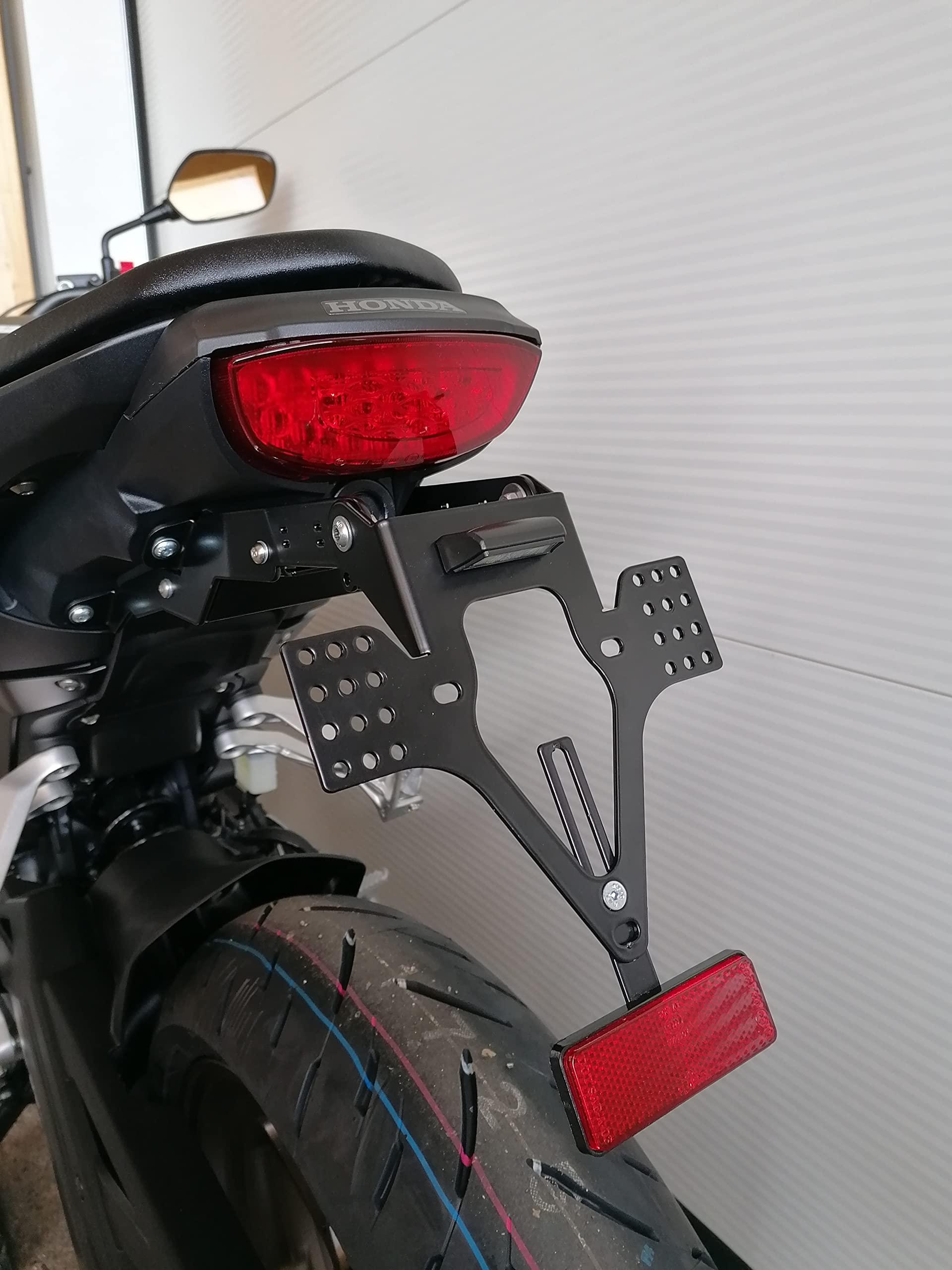 Support Universel Béquille Moto, Béquille Latérale de Moto, Plaque d'Extension de Béquille pour Moto, Prolongateur de Béquille Moto en Alliage d'Aluminium CNC - Noir