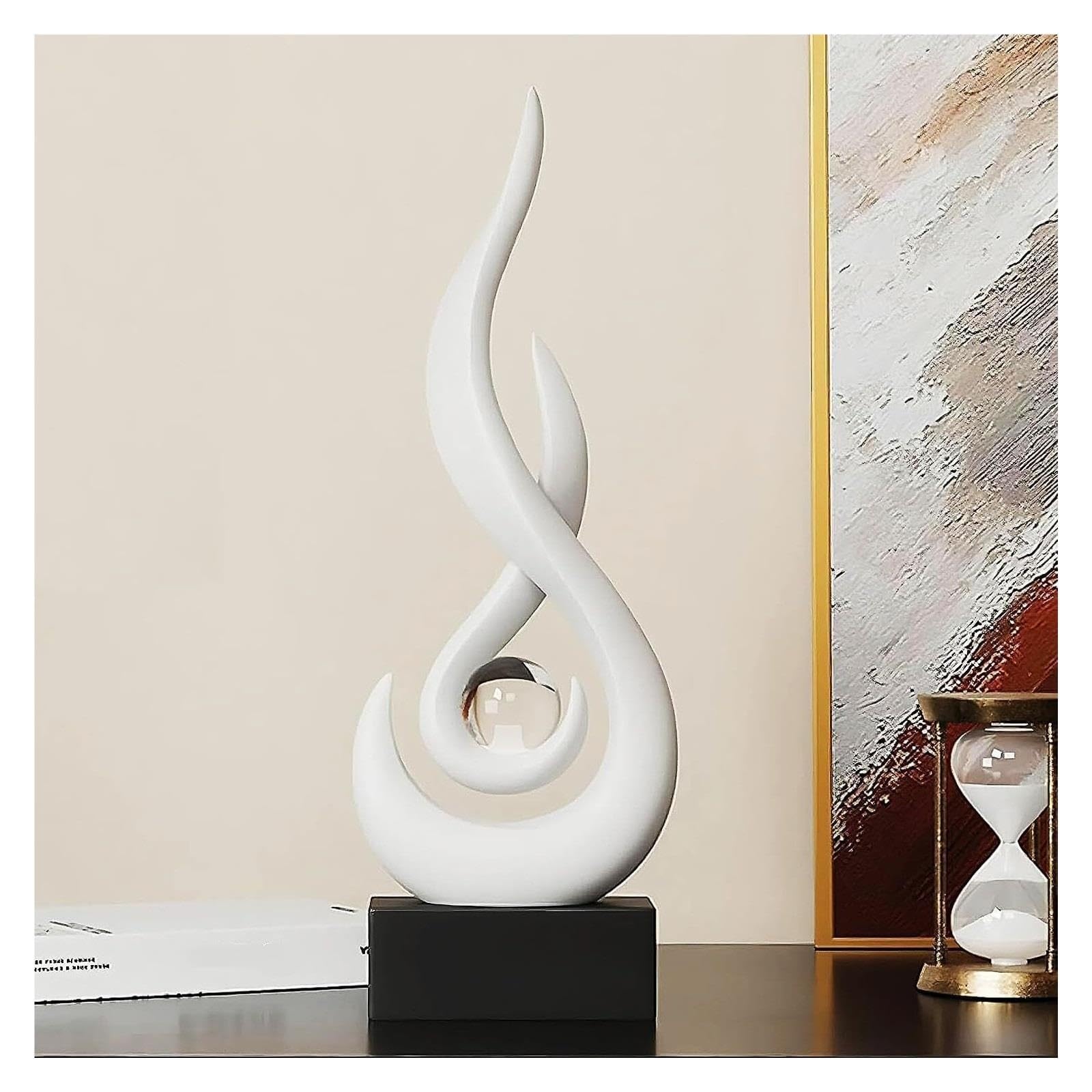 Regalos para Mujeres Escultura Moderna decoración Estatua esculturas Arte Abstracto Figuras Pieza Central for el hogar Decoración para estanterías(Medium White)