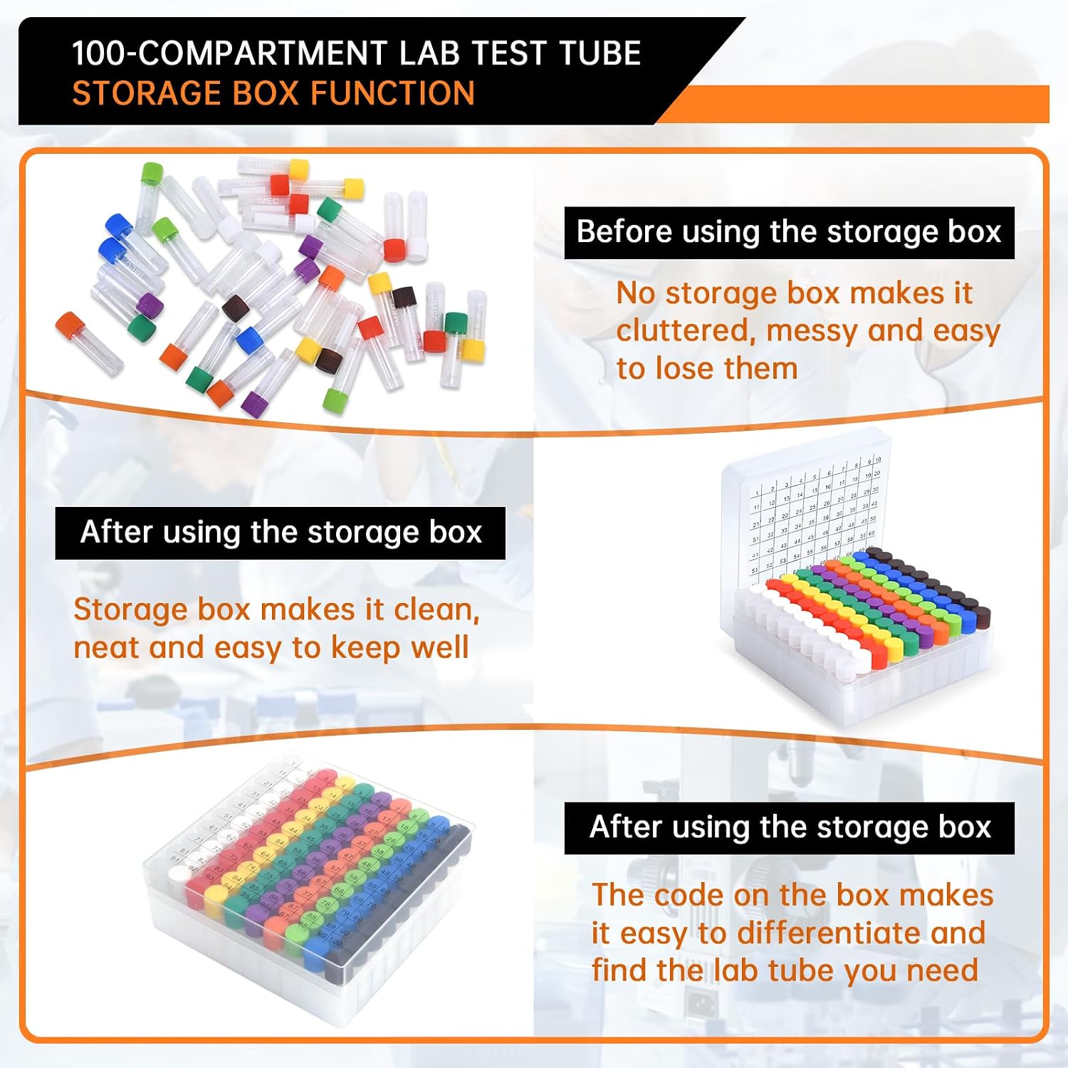 100pcs 2ml vials with caps Plastic Cryogenic Test Tubes with caps lab cryovial Tube Container cryovials with 30pcs 3ML Dropper Pipette (100pcs 2ml Test Tube)