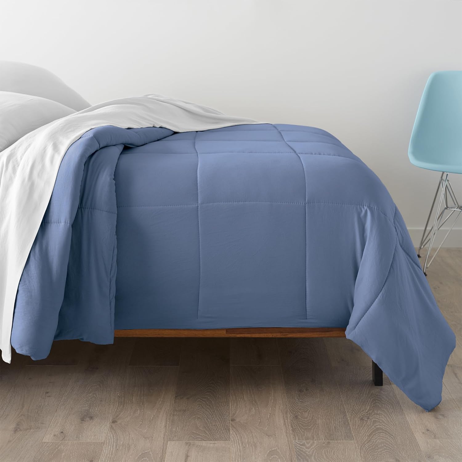 Ella Jayne Microfiber Down-Alternative Solid Color Comforter - Slate - Full/Queen (90"x90")