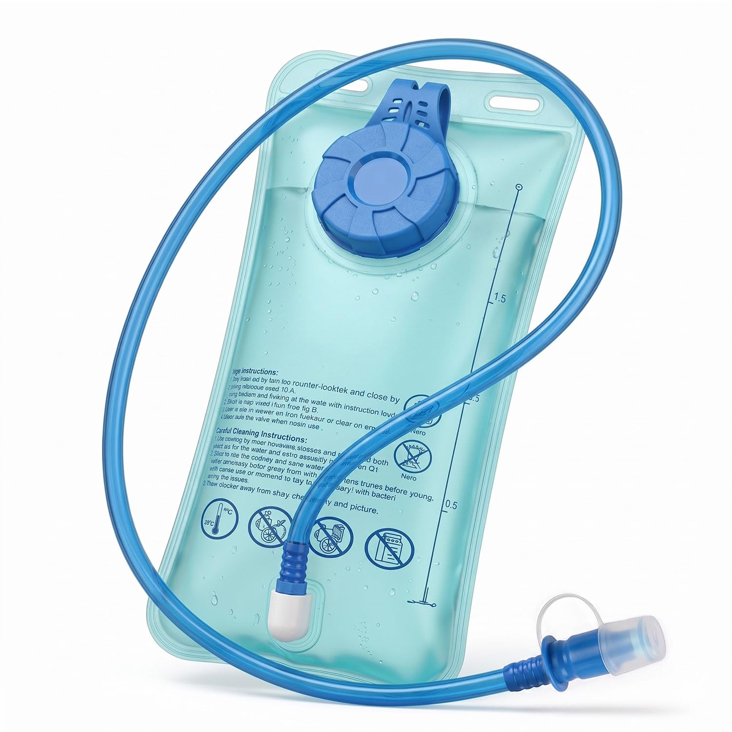 Allextreme 2L Hydration Bladder with Tube Leak Resistant Water Reservoir BPA Free EVA Material Outdoor Backpack Pouch for Off-Road Riders Drivers (Pack of 1, Blue)-image-7