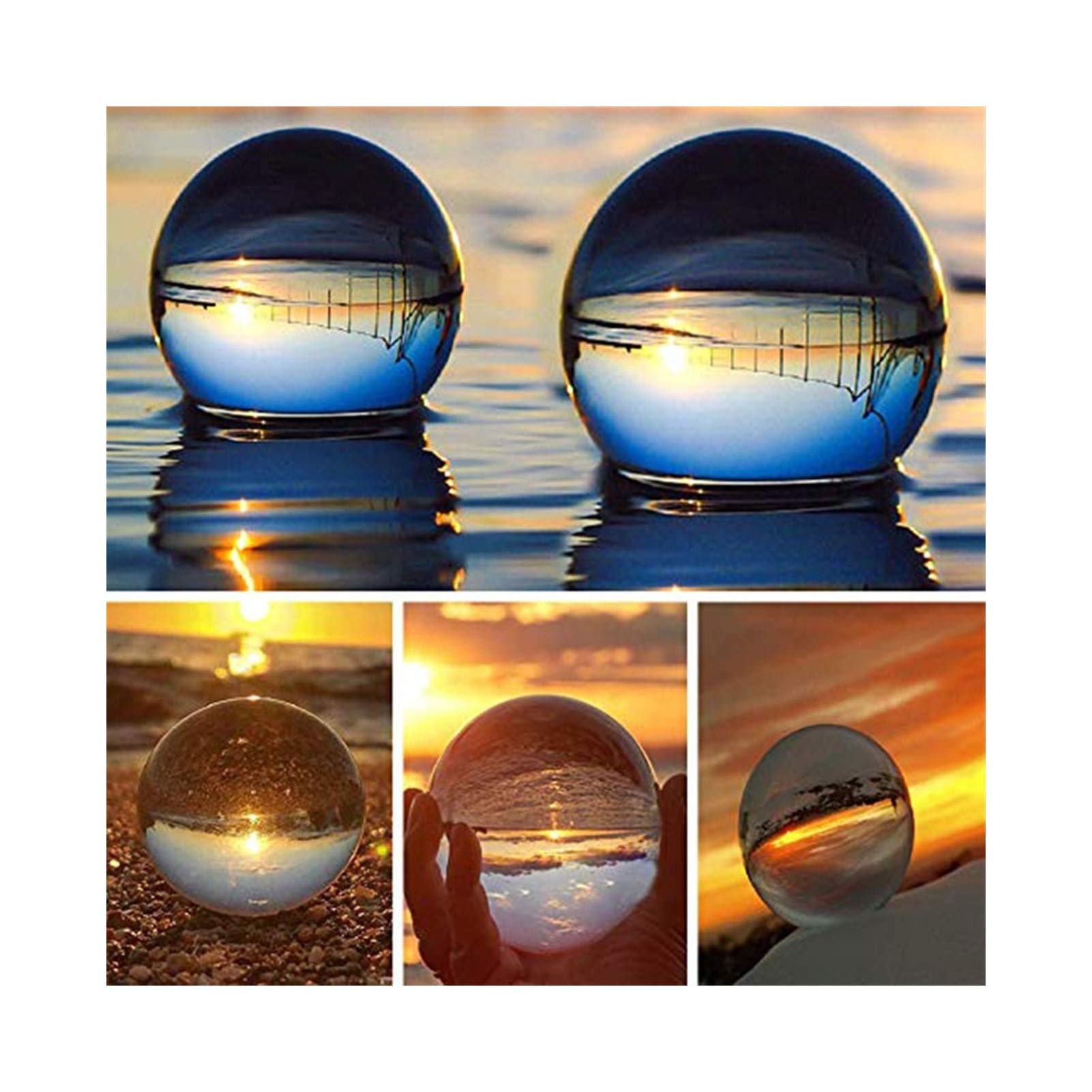 Accessoire Photographie Méditation Boule De Cristal 80mm Avec Support - Verre Clair Pour Photo Et Décoration | INTIRILIFE Décoration Méditation