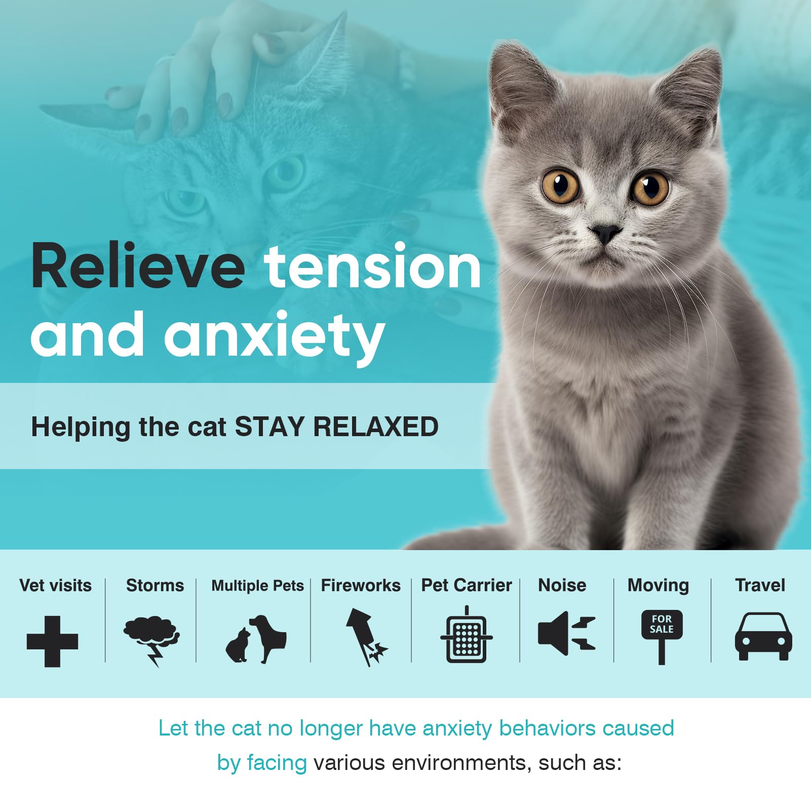 Calming Collar for Cats 6 Pack Cat Calming Pheromones Collar Stress and Anxiety Relief for 30 Days Pheromone Collars Adjustable Calm Care Products Anti Aggression Stop Meowing Relaxer for Cats in Heat - image 4
