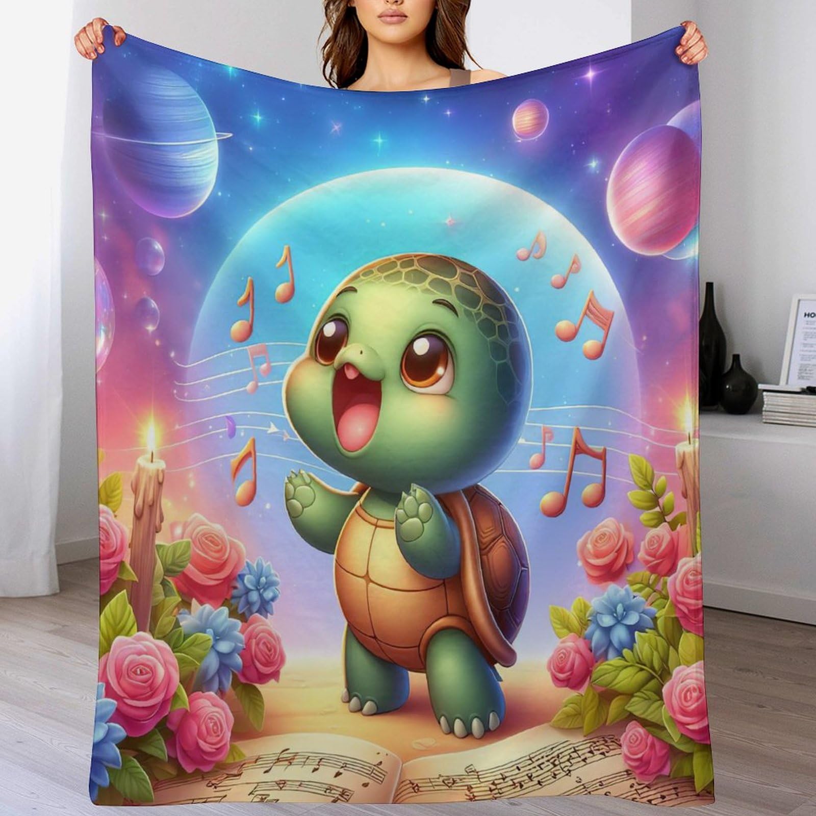 Couverture de salon tortue en flanelle jeté de lit 150x200