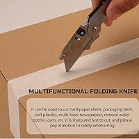 Vista 7 de Lichamp 6-Pack Folding Utility Knife Box Cutter, Quick Change Razor Knife Utility Pocket Construction Blade, (Silver, C6SL)