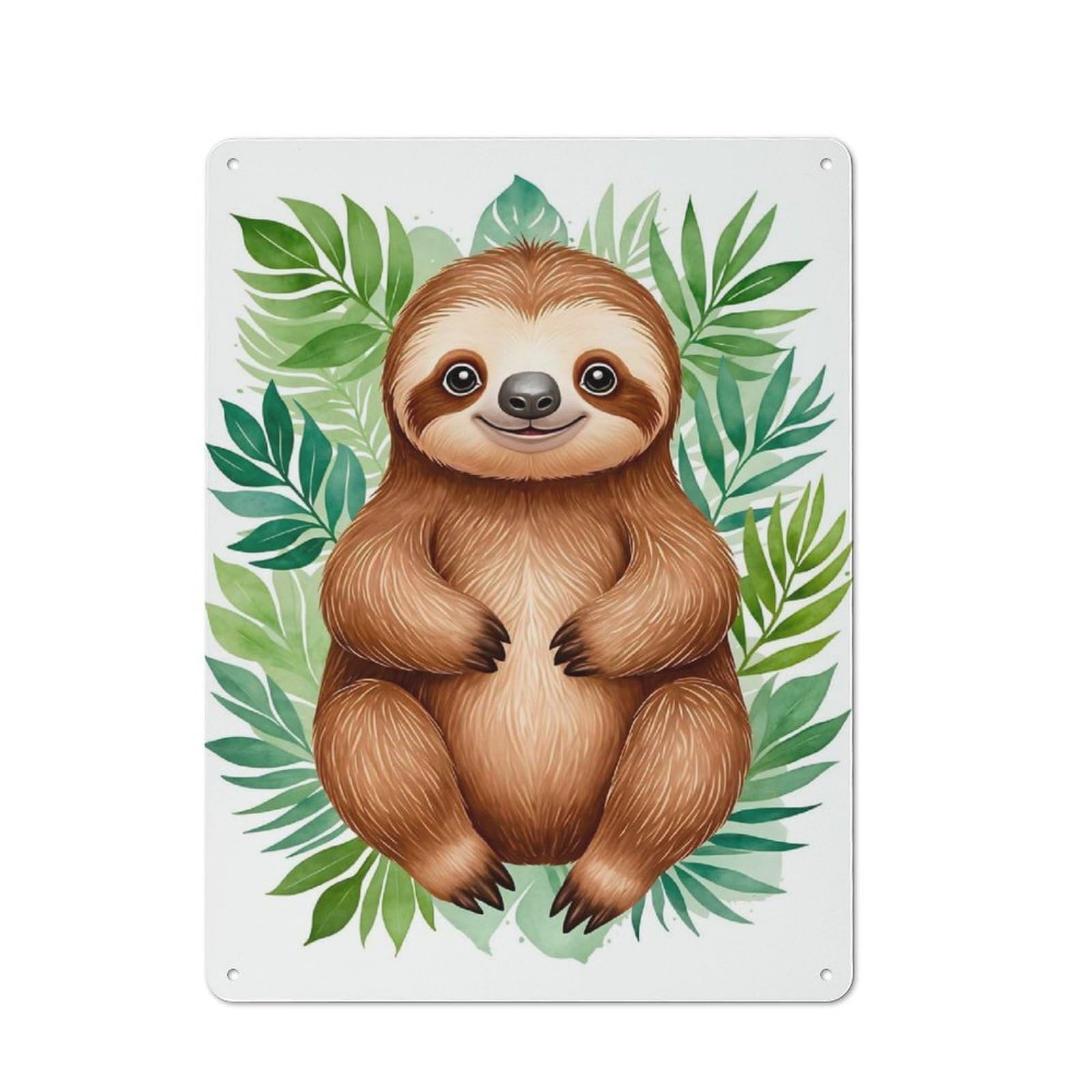 Industrial Cute Sloth Retro Metal Sign 40x30cm, Shed Wall Plaque for Garage, Workshop, Shed Or Utility Room
