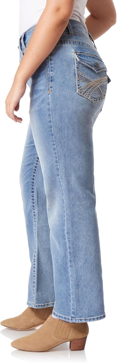 WallFlower Luscious Curvy Bootcut Jeans for Women, Mid-Rise Insta Stretch Denim, Size-Inclusive Juniors Jeans, Sizes 0 to 24