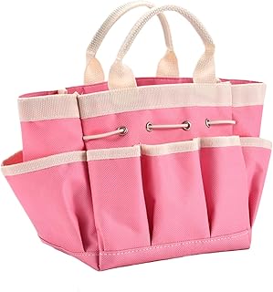 Bolsa para herramientas de jardín – 600d Oxford tela jardín herramientas organizador bolso | organizador portátil gadget – Organizador para alicates, tijeras, , toalla, rosa, ver descripción