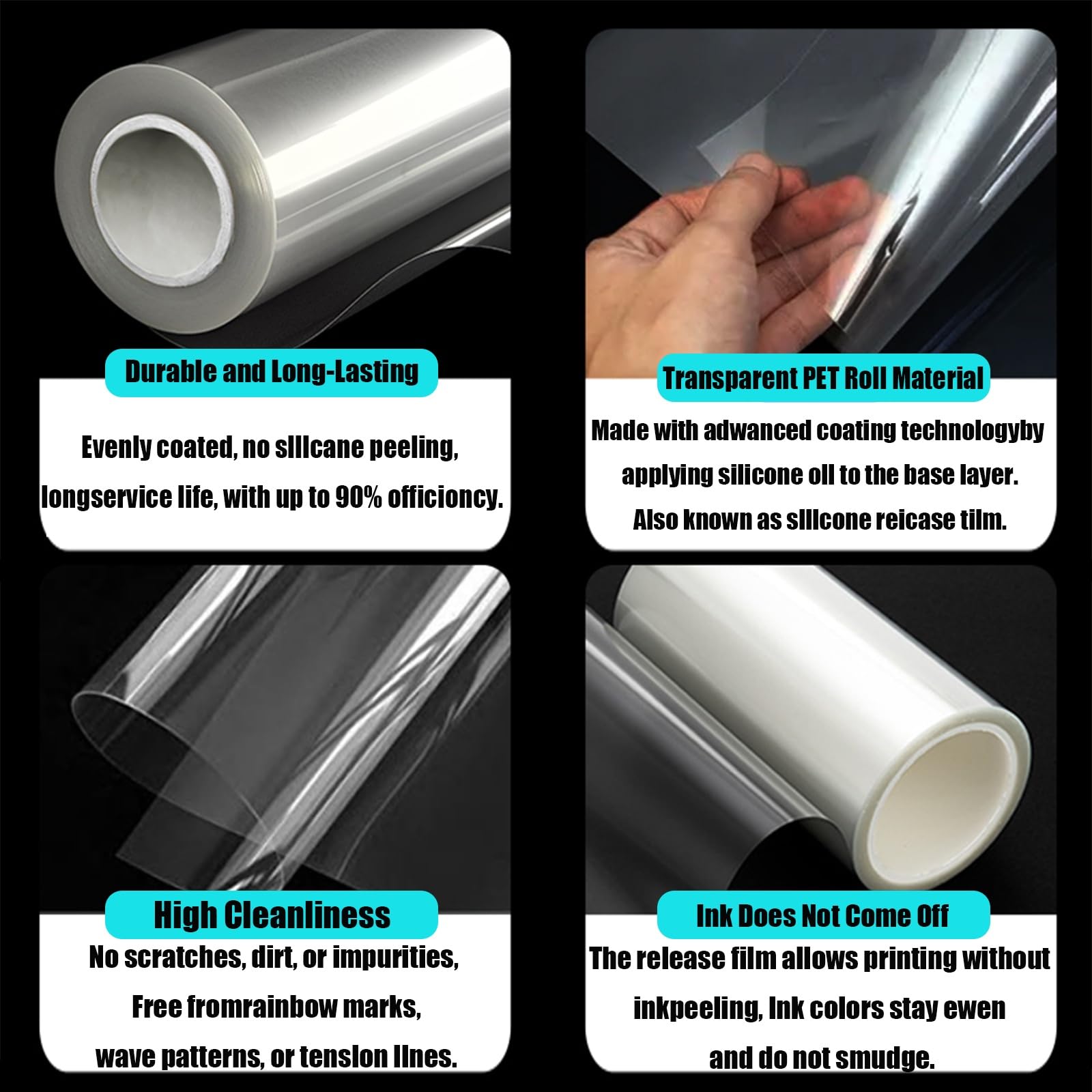 Film PET Transparent En Rouleau 0.2-0.5mm Feuille Plastique Transparente Souple Largeur .61m Résistante À La Chaleur Panneau Isolation for Projets DIY Artisanat Électronique