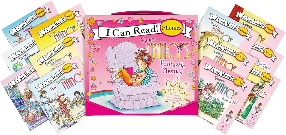 Fancy Nancy's 12-Book Fantastic Phonics Fun!: Includes 12 Mini-Books Featuring Short and Long Vowel Sounds – A Beloved Character Storybook Collection ... 4-8) Learning to Read (My First I Can Rea