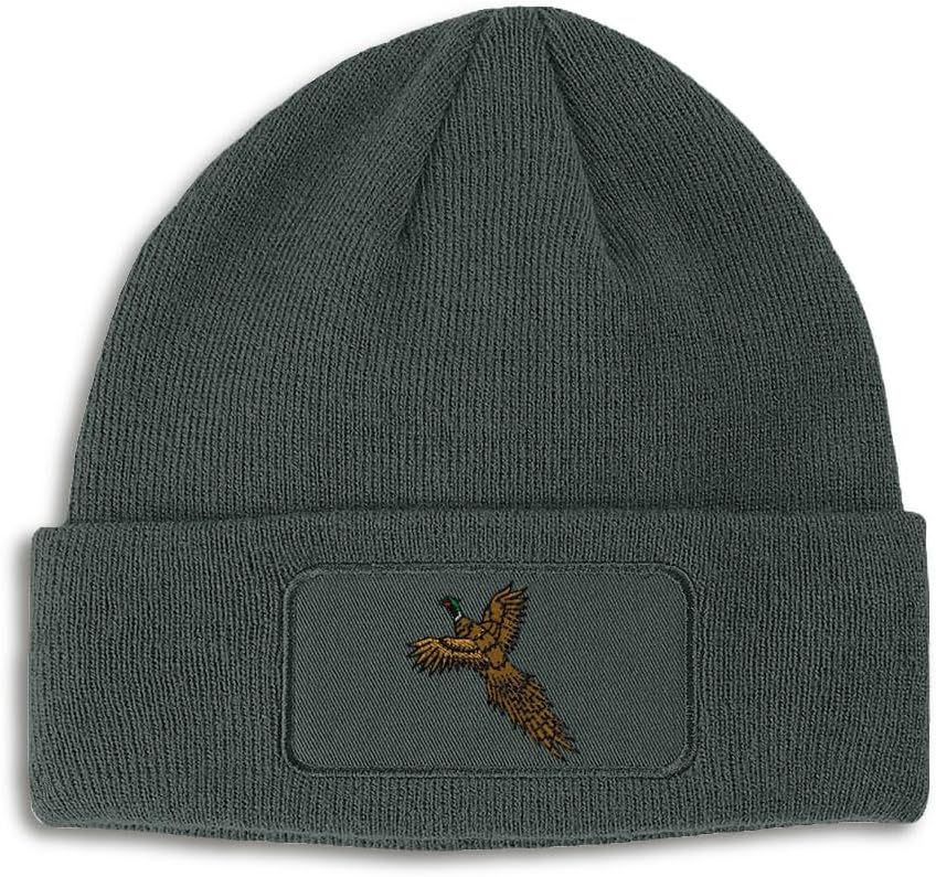 Speedy Pros Patch Beanie Pheasant A Embroidery Skull Cap Hats for Men & Women Acrylic Winter Hats One Size