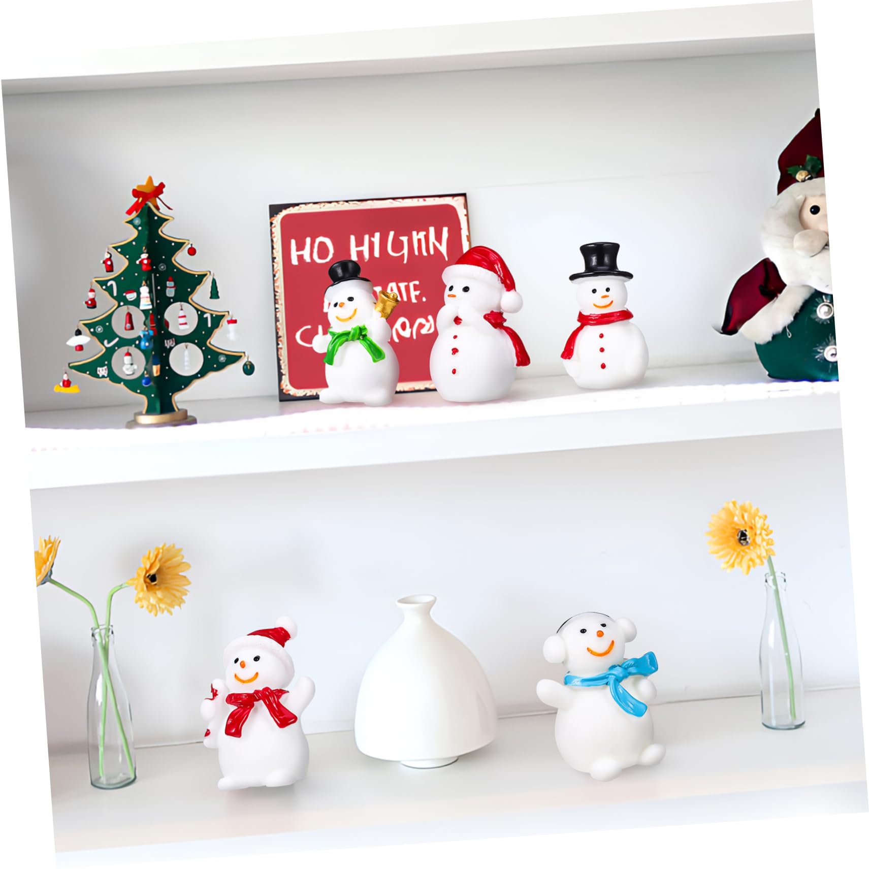 Toddmomy 50 Uds Mini Figuritas De Muñeco De Nieve Muñeco De Nieve En Miniatura De Navidad Muñeco De Nieve De Resina con Sombrero para Manualidades Fiesta De Navidad DIY